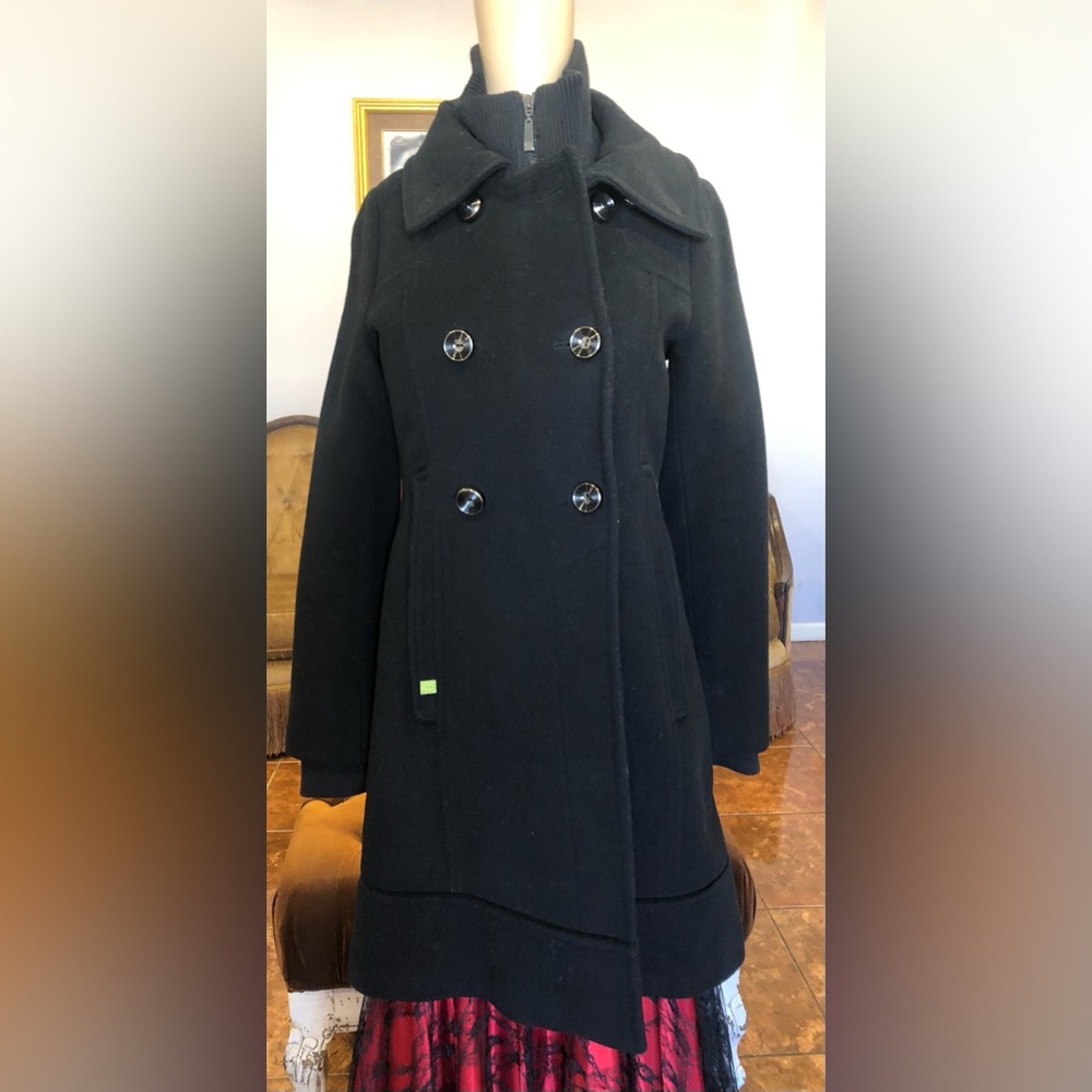 Soia & Kyo XS Women's Black Double-Breasted wool Coat excellent